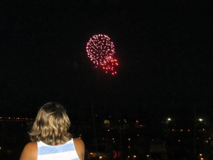   Dena taking in the fireworks