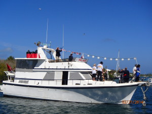 The Hope Town Sailing Club's 50th anniversary parade (this boat is supposed to be the Titanic)