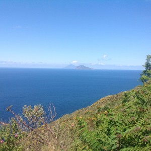 Back side of Lipari with Panarea & Stromboli Islands in the distance