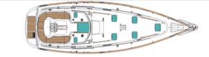 The deck plan of the Beneteau 411